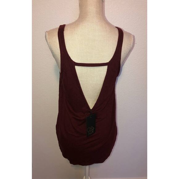 Chaser Vintage Collection Merlot Cutout Back Boho Tank Top - M - Picture 3 of 3